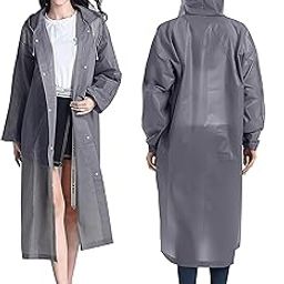 HACER EVA Waterproof Unisex Rain Coat Hooded Full Sleeves Outdoor Men, Women, Boys & Girls Rainwear Poncho Raincoat for Camping, Hiking & Travelling (Grey)-picture-33