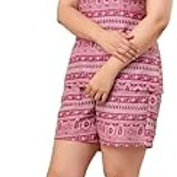 Women's Cotton Printed Night Suit Set of Top & Shorts-image-124