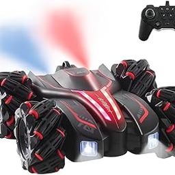 Eli & Chi 4X4 Wheel Drive Double Sided RC Stunt Toy Car: Drift Toy for Kids & Adult Boys & Girls Remote Control Racing, 360° RGB Lights 3 Patterns Off Road 2 Rechargeable Batteries High Speed Spray-picture-29