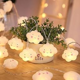 Party Propz White Cloud Light for Room Decor - 14 Feet, 10 Led, Lights for Kids Room | Cute Lights for Room | Kids Room Decoration Items | Lights for Girls Room Decor, Cloud Decoration-image-0