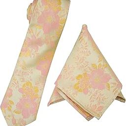To The Nines Men's Green Floral Microfiber Tie & Pocket Square-95