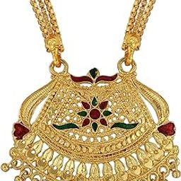 Gold plated stunning handwork, classic design stylishTraditional Mangalsutra Women Ethnic Fashion-image-6