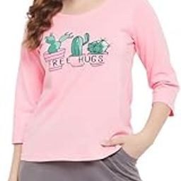 Women's Cotton Cactus Print Top & Chic Basic Shorts-image-49