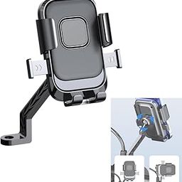 EYUVAA Universal Motorcycle Mobile Phone Holder | 360° Rotatable, Shockproof & Anti-Slip Handlebar Mount | One-Hand Quick Release for 4.7”-7” Smartphones Holder for Bikes & Scooters (XY-089)-16