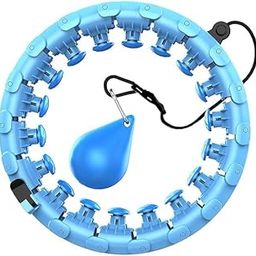 Justelite Smart Hula Hoop for Adults and Kids Fitness,Adjustable Length 2 in 1 Abdomen Non-Dropping 360 � Massage Lose Weight Hoop with 24 Detachable Knots Auto-Spinning Ball (Blue)-image-35