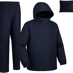 Waterproof Raincoat for Men | Lightweight & Durable Rain Jacket with Hood | Windproof & Breathable | Travel-Friendly, Bike & Motorcycle Use | Full-Length Protection | Y6-39