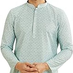 Men's Blended Cotton Digital Print Short Kurta (1pc)-image-19