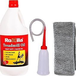 Roxila® Pure Silicone Treadmill Lubricant Oil (1 Litre) – High Viscosity with Oil Dispenser & Microfiber Cloth for Smooth Belt Performance and Extended Treadmill Life-18