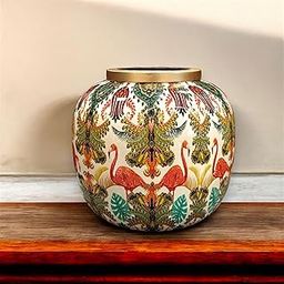 The Artage Metal Colour Flower Vase Meena Work Decorative Accent Flower Pot Artifacts Home Unbreakable Center Table Top Shelf Showcase Console Living Room Decor (Hanging Garden)-30