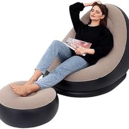 ZORVY Air Sofa Chair, Inflatable Lounger Set 2-in-1 Sofa Chair with, Portable Outdoor Recliner with Air Pump, Outdoor Folding Lounger Flocking Lazy Couch,(Pcs -1).-image-38