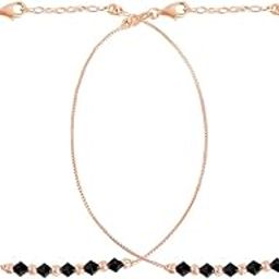 925 Sterling Silver Beads Minimal Rose Gold Plating Chain Anklet (Pair) | Gift for Women & Girls | With Certificate of Authenticity & 925 Stamp|Mother's Day-image-35