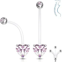 via mazzini Pregnancy Safe Crystal Belly Button Navel Ring for Women and Girls (BB0119) 1 Pc-picture-30