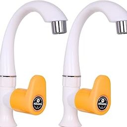 Nilsons Royal Yellow 2 Pc Swan Neck Pillar Cock Tap Set | Plastic Deck Mounted Water Tap Combo for Wash Basin, Kitchen Sink, Bathroom | Leakproof | Rust-Free | Unbreakable Body | ½ Inch Pipe Fit-image-19