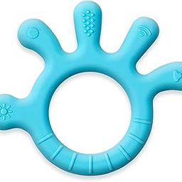 Infantso Non-Toxic Food-Grade Soft Silicone Teether for Baby, BPA-Free for Pain-Relief Easy Teething, for 2+ Months Babies (SkyBlue)-19