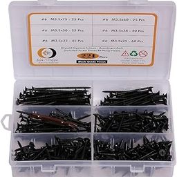 Epi-Torque; The Epic Torque #Doityourself Drywall Gypsum Black Screws Sharp Point Self Tapping Screws Carbon Steel Wood Screws Assortment Set (Pack of 221 Pcs)-14