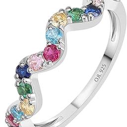 925 Silver Multi Stone Rainbow Waves Ring for Women & Girls | With Certificate of Authenticity and 925 Stamp | Life-time Warranty*-image-51
