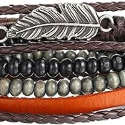 CALANDIS™ Vintage Multilayer Leather Men Fashion Braided Bracelet wood beads leather | Fashion Jewelry-image-1