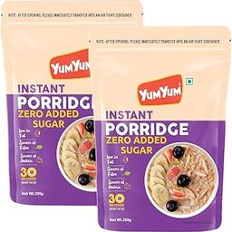 YUM YUM High Fiber Instant Roasted Porridge Sugar Free 400gm (Pack of 2-200g Each) Breakfast Cereals, (Daliya/Dalia)-image-78