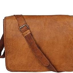 Leather 11 Inch Unisex Cross-Body Bag Brown-image-52