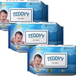 Teddyy Soft Cleansing Baby Wet Wipes with Lid | 216 Wipes | Special Germ Protection | Anti - Rash | Enriched With Aloe Vera and Vitamin E | 72 Wipes x 3 Packs-16