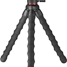 Amazon Basics Flexible Mini Octopus Tripod with Rotating Phone Holder | Extends to 36.5 cm | Extra Sturdy & Portable Tripod | for Action Camera & Smartphones | Red-8