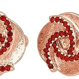 Solitaire Red Crystals Rosegold Plated Cufflink for Mens and Boys (CL1100545ZRed)-picture-45