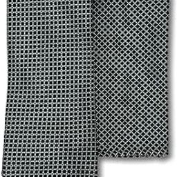 Classic Black Microcheck Necktie & Pocket Square Set-image-96