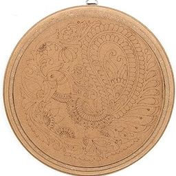 Little Birdie Pre Marked MDF Boards Kalamkari Bird D Ring Hanging Hook 8inch DiaPre Marked MDF Boards| Wood Cutout for Crafts|Premarked MDF Base for Lippan Art,Art and Craft, Painting-11