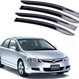 Car Rain Wind Door Visor Non Breakable Deflector Compatible with Honda Civic 2008-2012 (Set of 4 Pcs)-16