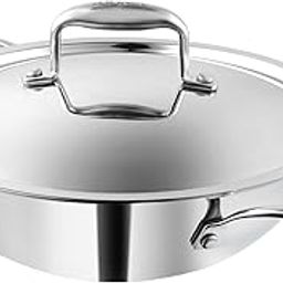 Vinod Platinum Triply Stainless Steel Kadai with lid 2.5 Litre (24 cm Dia) | 2.5mm Thick | 3 Layer Stainless Steel Cookware | 5 Year Warranty | Induction & Gas Base | Heavy Base-19