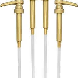 HANDIT - Gold Coffee Syrup Pumps | Fits 25.4oz/750ml Liter Torani, Jordan's Skinny, Davinci and Monin 33.8oz Plastic Bottles | Does Not Fit Monin Liter 750ml | 4-Pack-image-63