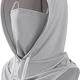 NHCDFA Helmet Mask for Men Bike, Full Face Mask, Face Mask for Bikers All-in-One Mask with Hood for Men Hiking Biking Camping Daily Use of Summer Essential Black-image-49
