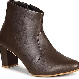 commander shoes Trendy High Ankle Heel Boots for Women and Girls (572 Brown 7UK)-picture-6