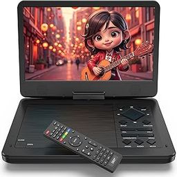 12.5 inch Portable DVD Player, Seamless 360° Remote Domination,10.1" IPS HD Screen, 5-Hour Battery Life, Last Memory Feature, CD/DVD/SD/USB Support, with Car Headrest Mount,Regions Free-11
