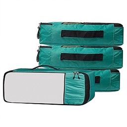 GOMAJO Packing Cubes For Travel Organizer Clothes Laundry Compression Suitcase Luggage Storage Travelling Pouches Bags Organiser, Polyester SLIM (PACK OF 4, Airport Blue)-picture-26