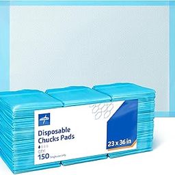 Light Absorbency: Medline Quilted Basic Disposable Blue Underpad, 23" X 36" for Incontinence, Furniture Protection Or Pet Pads (Pack of 150)-image-64