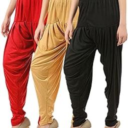 Patiala Salwar for Women Pack of 3 Viscose Patiyala Salwar Harem Bottoms Pants-image-84