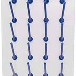 SBT INSTRUMENTS Laboratory Draining Rack 20 Pegs Collection Tray which Collects All The Waste Water/for Lab White Base with Blue Polypropylene Pegs Pack of 1-29