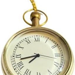 Men's & Women's Roman Numeral Pocket Analog Watch (Gold)-image-68