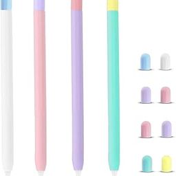 JNSA 4 Pack iPencil 1 Sleeve Cover Silicone Holder Compatible with Apple Pencil 1st Gen, Grip Skin Case Accessories Compatible with iPad Pencil 1 Gen with Nib Cap,PC14PWPGP-image-31