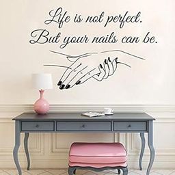 Window Vinyl Decal Nail Salon Quote Wall Sticker (Black)-48
