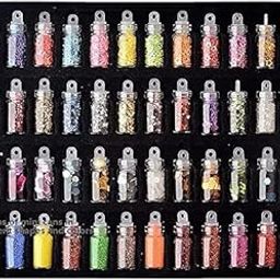 VNZ 48 Bottles/Set DIY Nail Art Kit Contain Random Nail Art Pearl Sequin Nail Glitter Powder Acrylic Rhinestone Decoration Kit Makeup Cosmetic Tool-image-87
