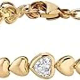 Stylish Heart Shape Love Theme Tennis Bracelet with Solitaire Cut Crystals Cubic Zirconia Diamond | Anti-Allergic, Skin Friendly and Unique Masterpiece Gift For Her/Girls/Women-28