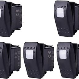 VELURA 5 x Waterproof 12V 20A Bar Rocker Toggle Switch LED Car Boat White Light|2x Foot Pegs (Left Right)|Switches & Controls| Parts & Accessories-image-57