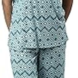 Essentials-Relaxed Fit Viscose Printed Ruffled Trim Tee & Shant Lounge Set For Womens-EC18-picture-19