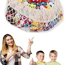ecofynd Stuffed Soft Toy Organizer, Animal Toy Hammock, Hanging Cotton Storage, Boho Large Corner Plush Toys, Net Holder, Nursery Kids, Play Room, Bedroom, Kid Room (BH015)-25