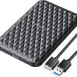 GR Deals New 2.5'' Hard Drive Enclosure SATA to USB 3.0 5Gbps Portable Sata External Enclosure for 7/9.5mm SSD/HDD Up to 4TB Tool-Free Support UASP for Laptop, PC, Computer. (Diamond Design) (Black)-image-87