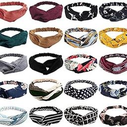 12 Pack Boho Headbands for Women Knotted Hair band Floral Headbands Cross Elastic Hair Band Twisted Head Wraps for Women Vintage Headbands-image-14