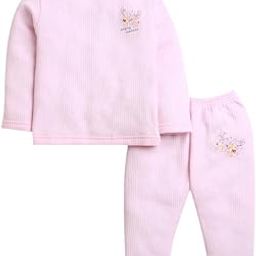 BUMZEE Pink Girls Full Sleeves Cotton Thermal T-Shirt & Jogger Set (Peb9637)-image-69