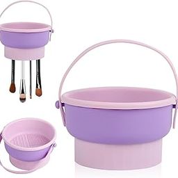 VIETNAM Makeup Brush Cleaner Mat 3 in 1 Silicone Makeup Brush Cleaning Bowl with Drying Holder Brush Cleaning Scrubber Tool Cosmetic Brush Cleaner with Holder for Storage Stand-picture-55